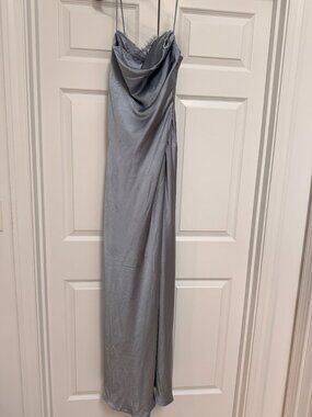 Meshki Satin Light Blue Maxi Dress